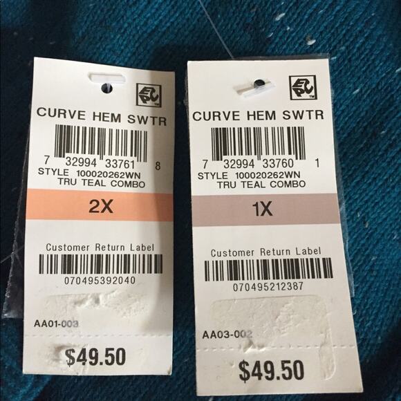 Karen Scott Boatneck Curved-Hem Pullover Sweater-1X - Picture 2 of 2